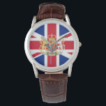 Montre Drapeau de l'Union britannique et crête royale<br><div class="desc">Royal Crest et Union Flag du Royaume-Uni de Grande-Bretagne et d'Irlande du Nord.</div>