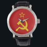Montre Drapeau de l'URSS - Drapeau de l'Union soviétique<br><div class="desc">Marteau jaune et faucille sur le drapeau rouge. Drapeau historique de l'Union soviétique.</div>
