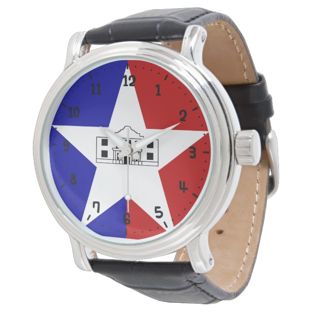 Montre Drapeau de San Antonio, Texas Watch (Incliné)