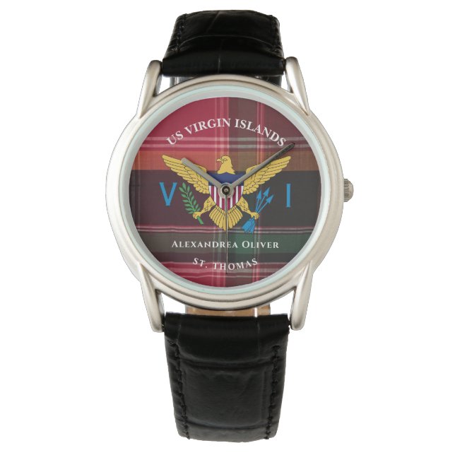Montre Drapeau des îles Vierges américaines St Thomas Mad (devant)