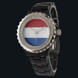 Montre Drapeau des Pays-Bas<br><div class="desc">Un cadeau idéal pour tous ceux qui sont patriotes de leur pays !</div>