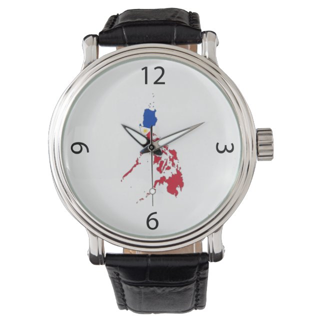 Montre Drapeau des Philippines sur la carte (devant)