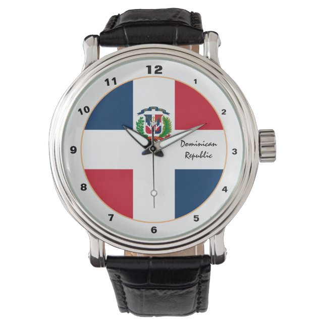 Montre Drapeau Dominicain, République Dominicaine mode /  (devant)