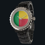 Montre Drapeau du Bénin<br><div class="desc">Un cadeau idéal pour tous ceux qui sont patriotes de leur pays !</div>