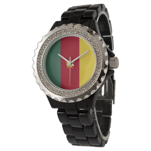 Montre drapeau du Cameroun (Incliné)