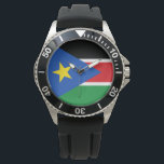 Montre Drapeau du Soudan du Sud (Afrique)<br><div class="desc">Ce dessin est orné du drapeau national du Soudan du Sud (officiellement connu sous le nom de République du Soudan du Sud), un pays enclavé d'Afrique centrale de l'est. Le Soudan du Sud borde l'Éthiopie à l'est, le Soudan au nord, la République centrafricaine à l'ouest, la République démocratique du Congo...</div>