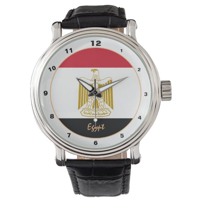 Montre Drapeau égyptien & Egypte mode tendance / design m (devant)