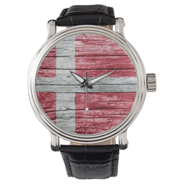 Montre Drapeau en bois (devant)