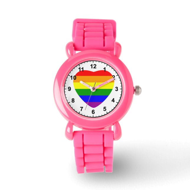 Montre Drapeau en forme de coeur GAY (Recto)