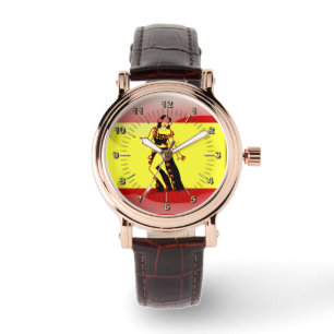 Montre drapeau espagnol brillant
