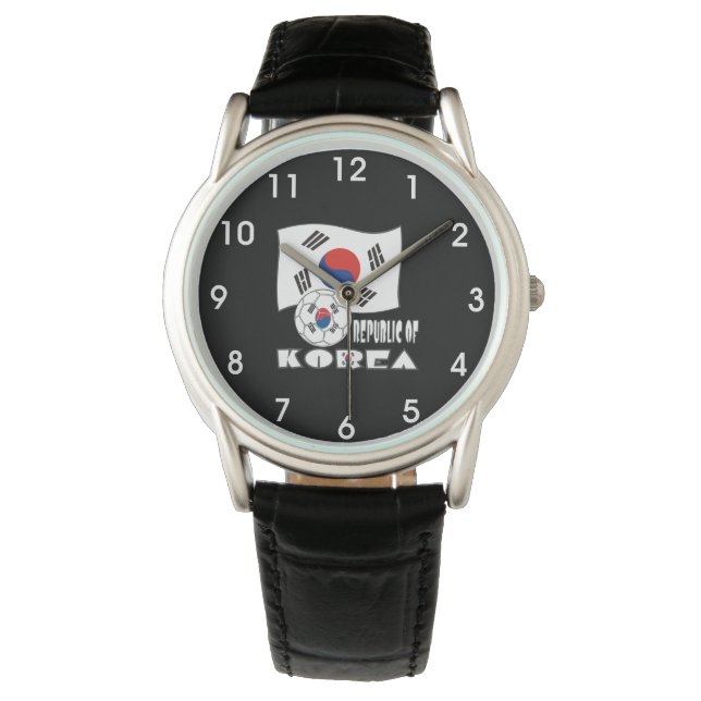 Montre Drapeau et ballon de football sud-coréen (devant)