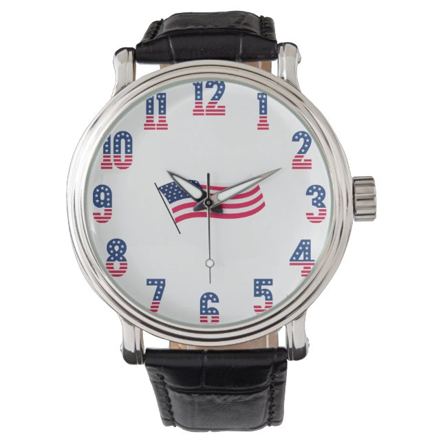 Montre Drapeau et numéros américains (devant)