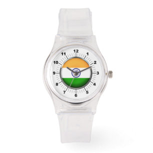 Montre Drapeau féminin Inde Sporty Rose Silicon Watch