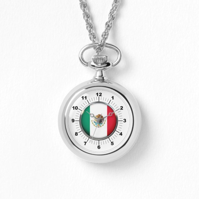 Montre Drapeau féminin mexicain Wraparound Silver Watch (Recto)
