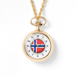 Montre Drapeau féminin norvégien Wraparound Gold Watch