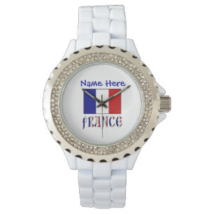 Montre Drapeau français de France Femmes sans visage pers