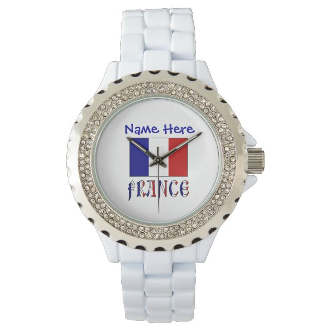 Montre Drapeau français Personnalisé Faceless féminin (devant)