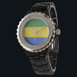 Montre Drapeau Gabon<br><div class="desc">Un cadeau idéal pour tous ceux qui sont patriotes de leur pays !</div>