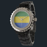 Montre Drapeau Gabon<br><div class="desc">Un cadeau idéal pour tous ceux qui sont patriotes de leur pays !</div>