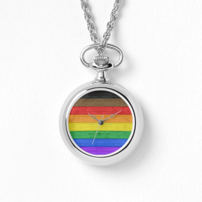 Montre Drapeau gay pride inclusif SlipperyJoe ru texturé (Recto)