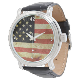 Montre Drapeau Grunge USA Homme