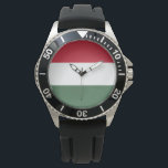 Montre Drapeau hongrois<br><div class="desc">Ce dessin présente le drapeau national de la Hongrie (connu en hongrois sous le nom de Magyarország), qui est un pays d'Europe centrale. La Hongrie borde la Slovaquie au nord, l'Ukraine au nord-est, la Roumanie à l'est et au sud-est, la Serbie au sud, la Croatie et la Slovénie au sud-ouest...</div>