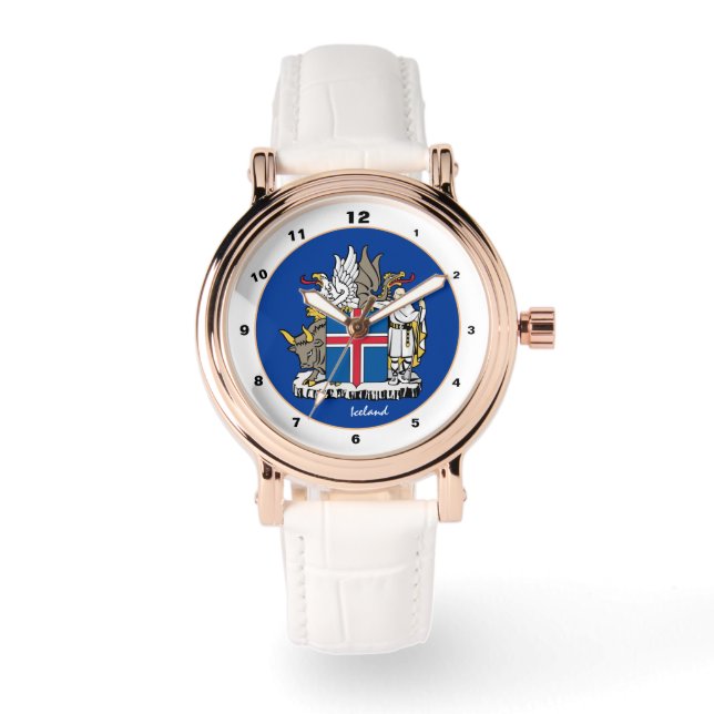 Montre Drapeau islandais et mode de conception d'emblème  (Recto)