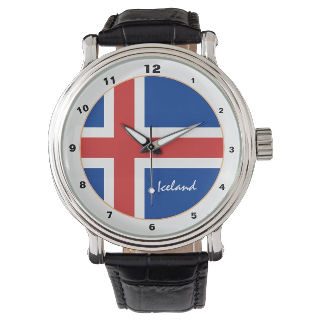 Montre Drapeau islandais & mode islandaise tendance / des (devant)