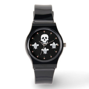 MONTRE DRAPEAU JOLLY ROGER ET TROIS LIEUX