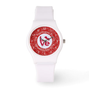 Montre Drapeau LOVE personnalisé à lettres rouges autrich