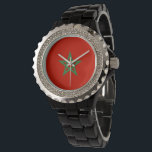 Montre drapeau marocain<br><div class="desc">Un cadeau idéal pour tous ceux qui sont patriotes de leur pays !</div>