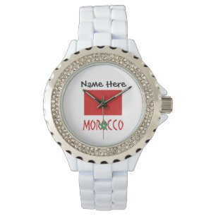 Montre Drapeau Marocain Maroc Personnalisation Noir 
