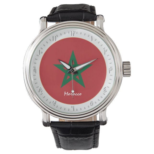 Montre Drapeau marocain & mode marocaine, arabe Non /desi (devant)
