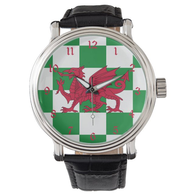 Montre Drapeau mystique rouge du dragon celtique du Pays  (devant)