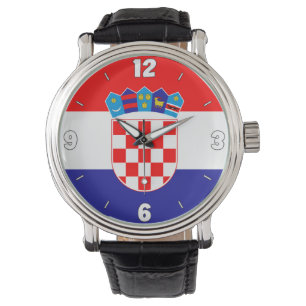 Montre Drapeau national de Croatie Élégant patriotique