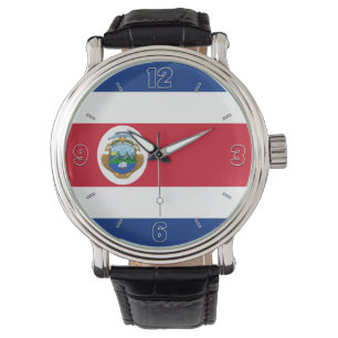 Montre Drapeau national du Costa Rica Élégant patriotique