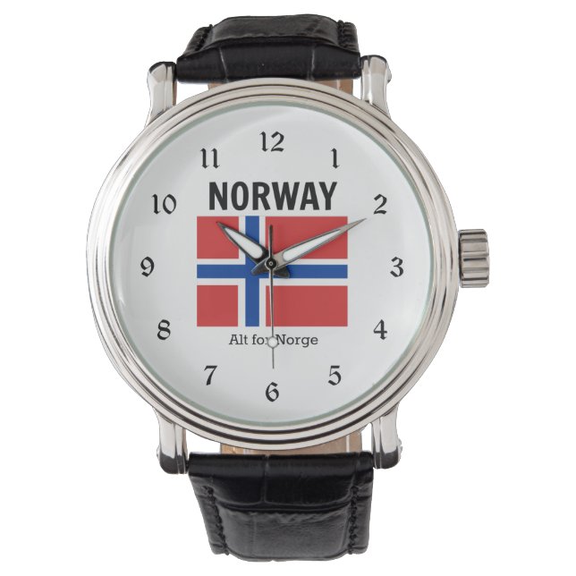 Montre Drapeau norvégien et devise (devant)