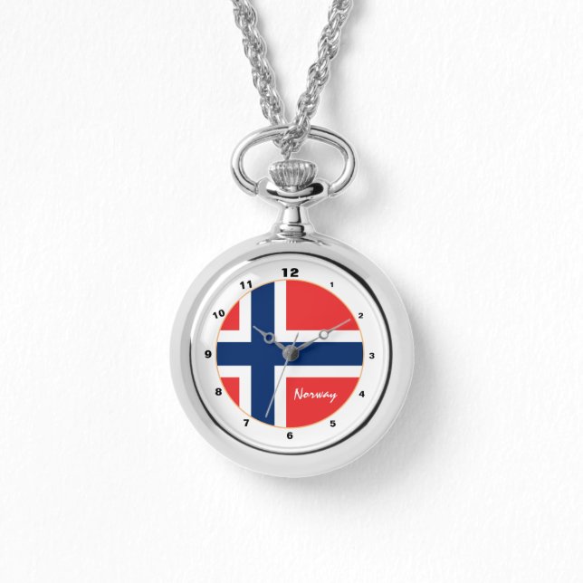 Montre Drapeau norvégien moderne & Norvège mode / design (Recto)