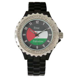 Montre Drapeau palestinien customisé Libérez la Palestine
