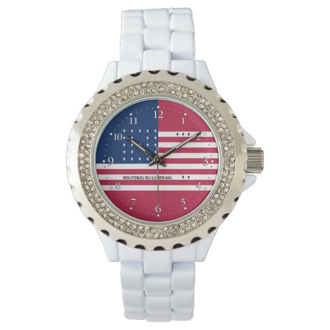 Montre drapeau patriotique de l'atoll de Bikini (devant)