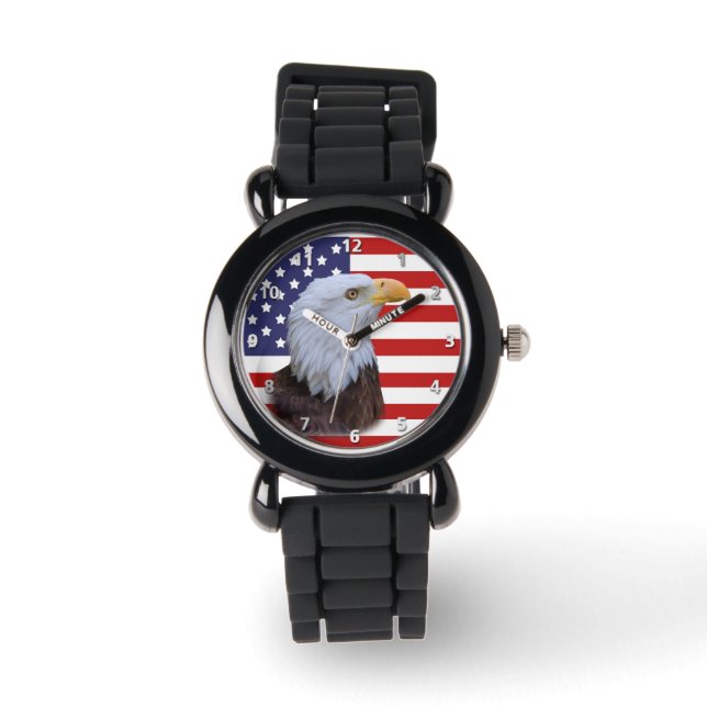 Montre Drapeau Patriotique Eagle et USA (Recto)