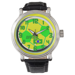 Montre Drapeau personnalisable du football et le Brésil