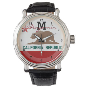 Montre Drapeau rond brillant de la Californie