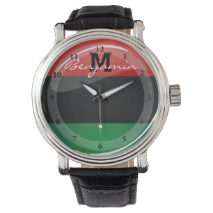 Montre Drapeau rond brillant de partisan du