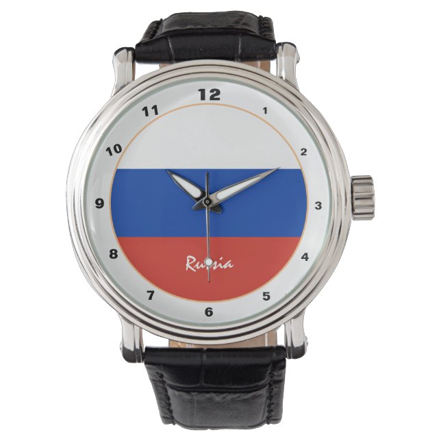 Montre Drapeau russe & Russie tendance mode / design mont (devant)