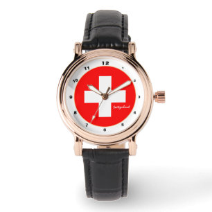 Montre Drapeau Suisse élégant & Suisse mode / design