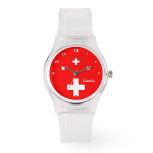 Montre Drapeau suisse et patriote de la mode suisse/sport