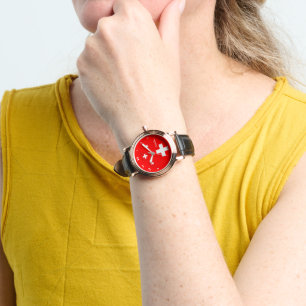 Montre Drapeau suisse et patriote de la mode suisse/sport