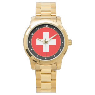 Montre Drapeau suisse et patriotes de la mode suisse/spor
