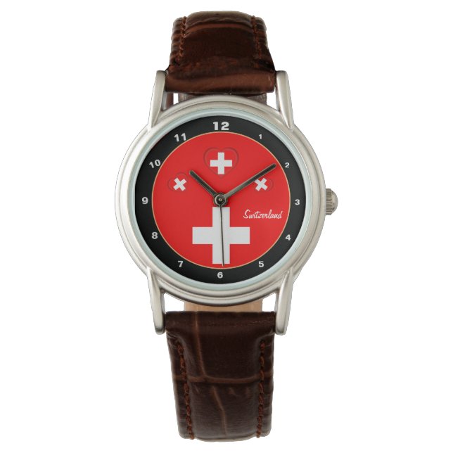 Montre Drapeau Suisse & patriote de la mode Suisse / Amou (devant)